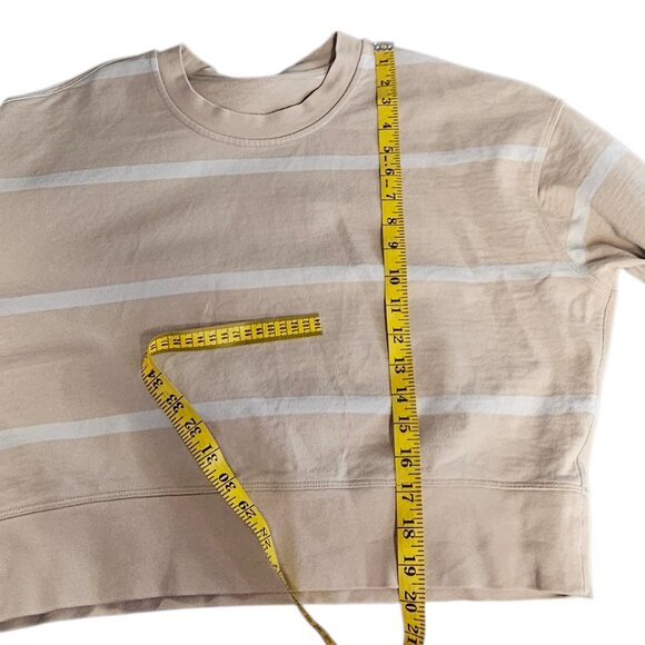 Lululemon Perfectly Oversized Cropped Crew Neck Sweater, Striped - Picture 6 of 6